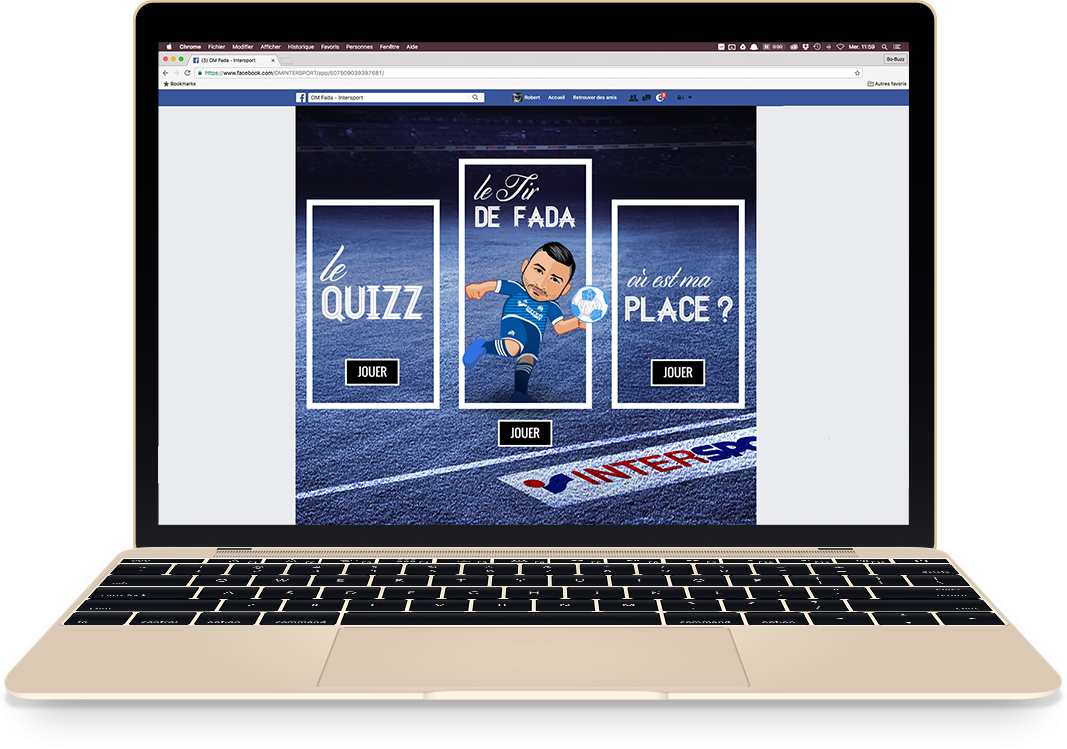 Application Facebook pour intersport et OM fada
